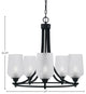 Paramount 5-Light Chandelier, Matte Black, 5" Clear Textured Glass