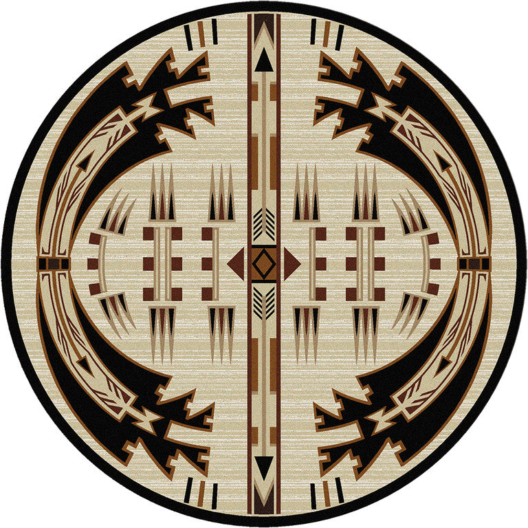 Horse Thieves Rug, Natural, 8'x8' Round, Round