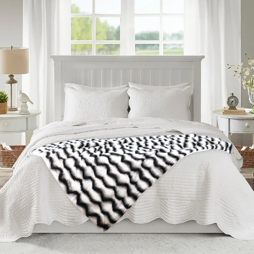 Elite Faux Fur Throw Blanket With Sherpa Backing, Irene, 50" X 60"