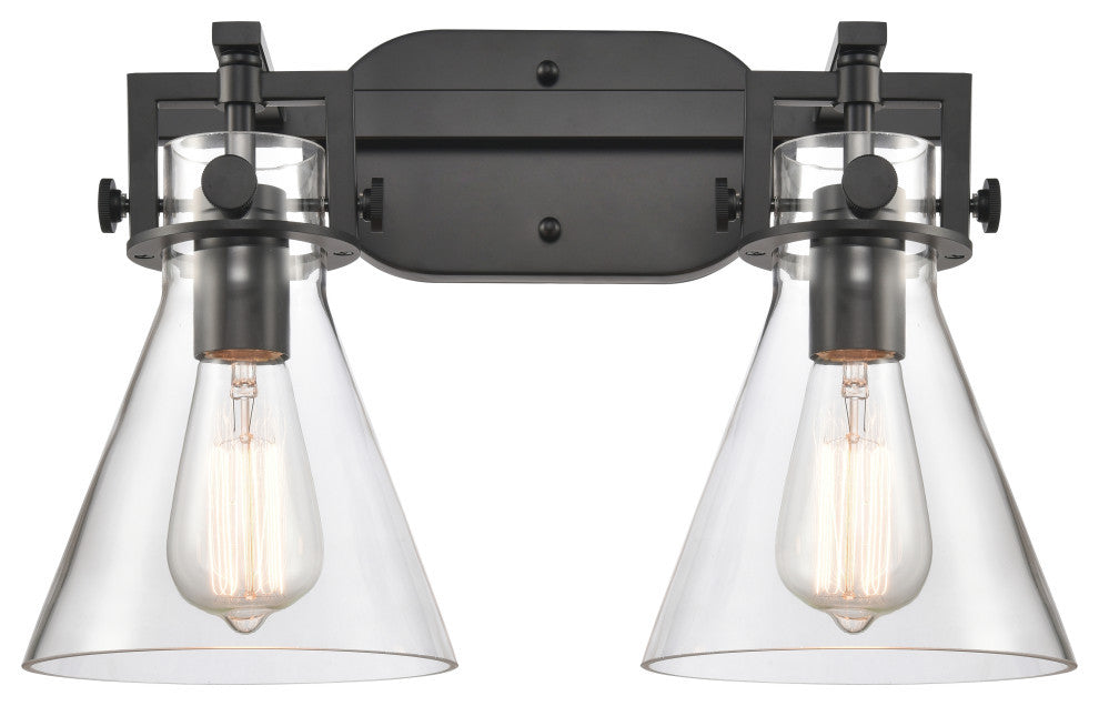 Innovations Lighting 411-2W-BK-7CL-LED Cone 2 Light 17" Bath Vanity Light