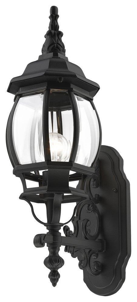 Textured Black Traditional, Colonial, French Historical, Outdoor Wall Lantern