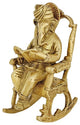 Hindu Art Ganesha God Seated On A Rocking Chair and Reading A Book 7"