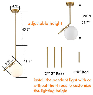 Modern Gold Kitchen Pendant Light, 1-Light