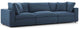 Commix Down Filled Overstuffed 3 Piece Sectional Sofa Set, Azure