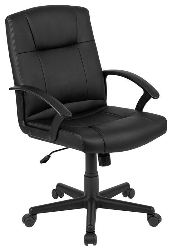 5-Piece Oval Conference Table Set With 4 LeatherSoft-Padded Task Chairs, Mahogan