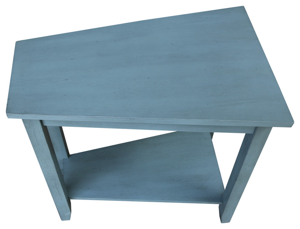 Keystone Accent Table, Ocean Blue - Antique Rubbed