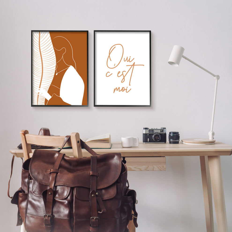 Oui C'est Moi French Woman Behind Palms,16 x 20