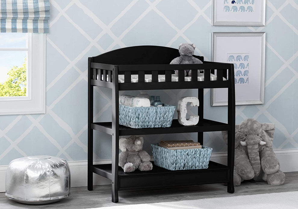 Black Infant Changing Table with Pad