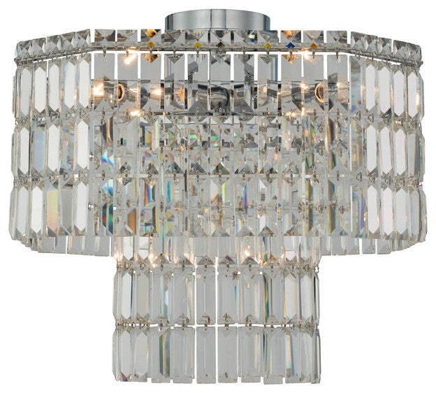 Livelli 20x17" 6 Light Semi-Flush, Polished Chrome