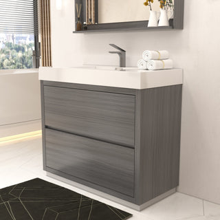 Bliss 40" Free Standing Bathroom Vanity, Vulcan Ash Gray
