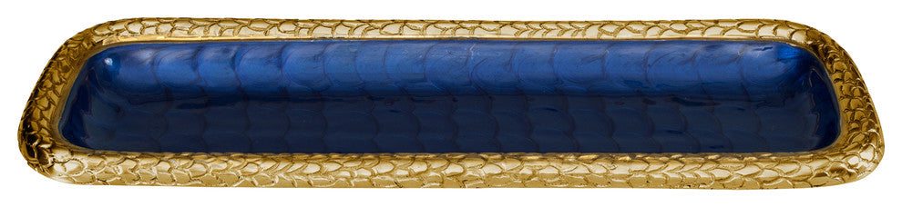 Florentine 16" Rectangular Tray, Gold Sapphire