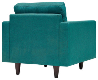 Teal Empress Armchair Upholstered Fabric Set of 2