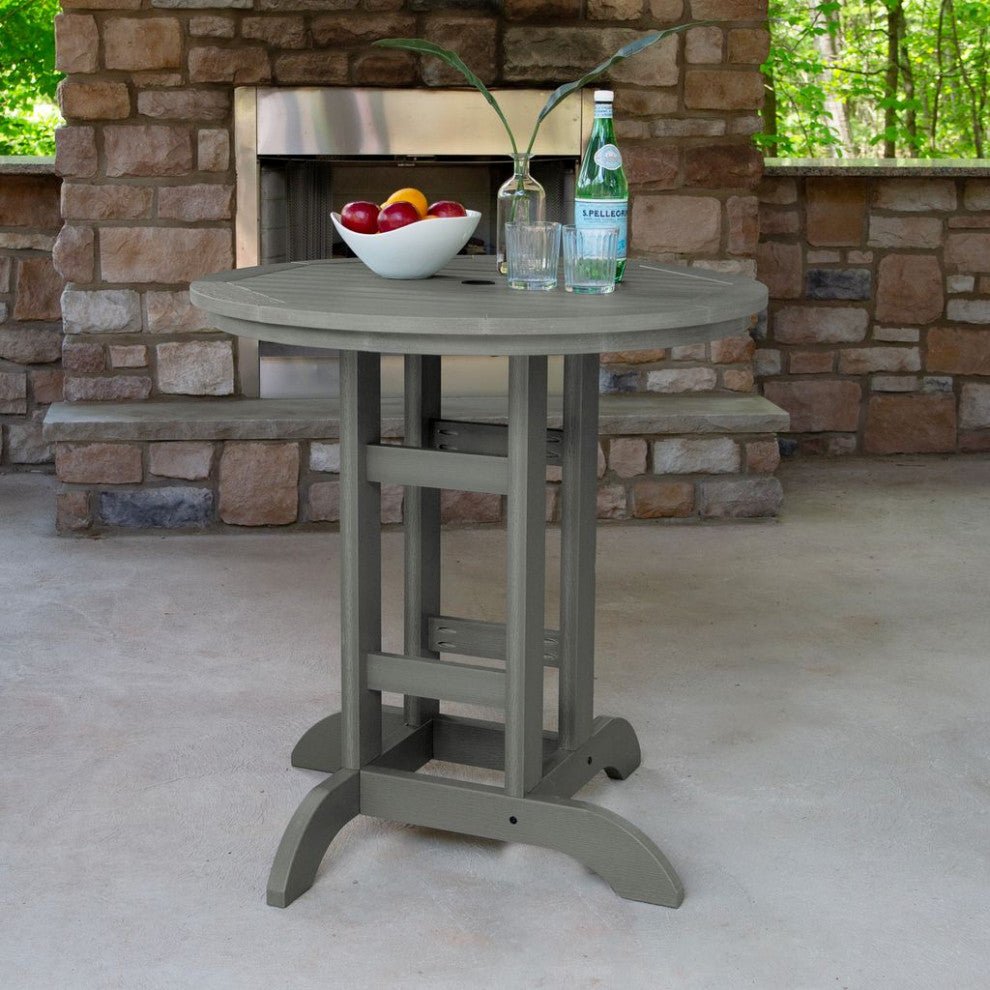 Round Counter-Height Dining Table, 36'''', Coastal Teak