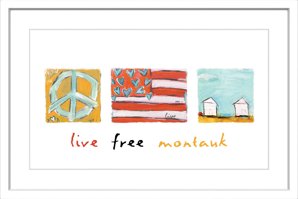 "Live Free Montauk" Painting Print in Frame by Tori Campisi