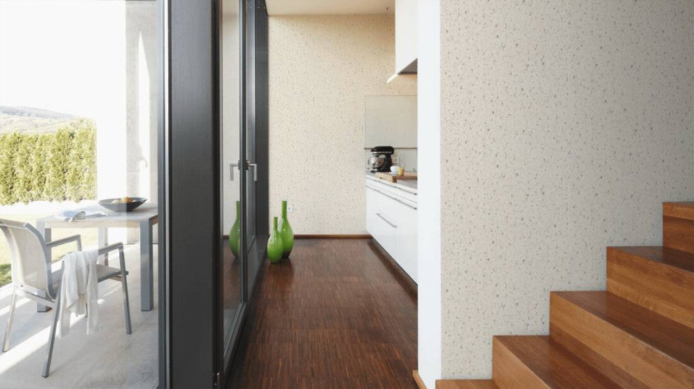Plain Textured Wallpaper, Scattered Spots, Beige Cream Gray, 1 Roll