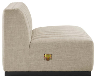 Conjure Channel Tufted Upholstered 4-Piece Sofa, Black Beige