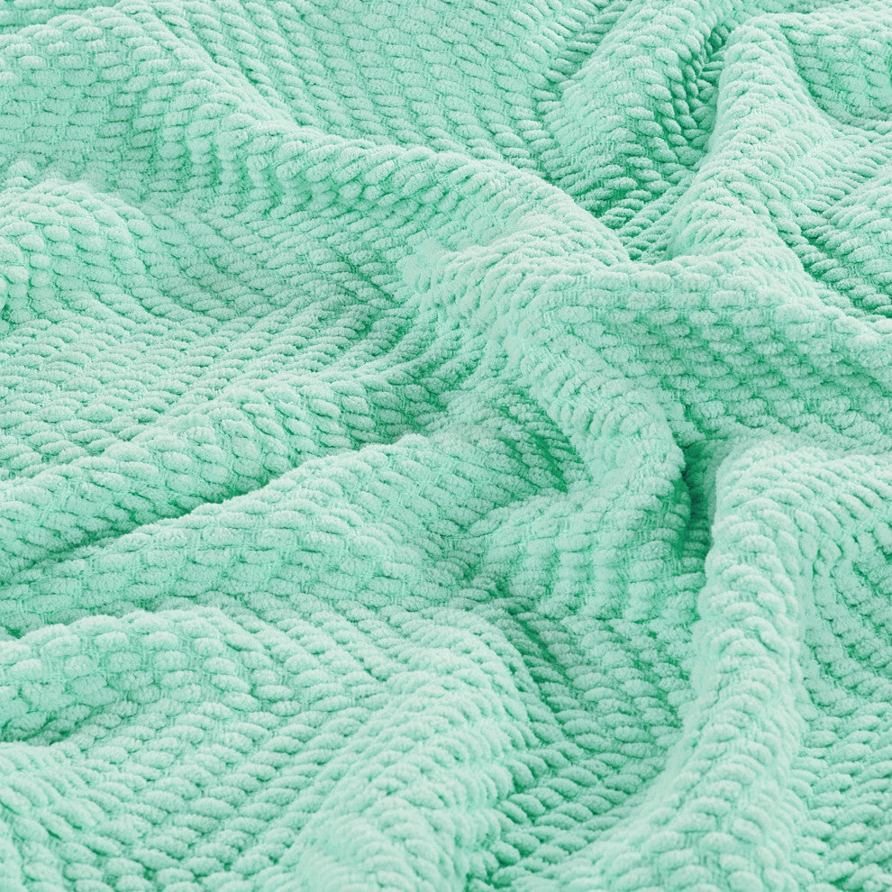 Tweed Knitted Throw Blanket, Bay, 50"x60"