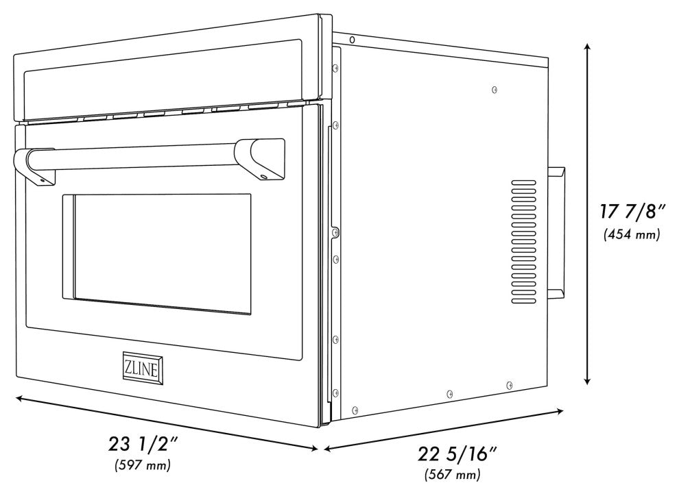ZLINE 24" Microwave Oven, Black Stainless With Champagne Bronze MWOZ-24-BS-CB