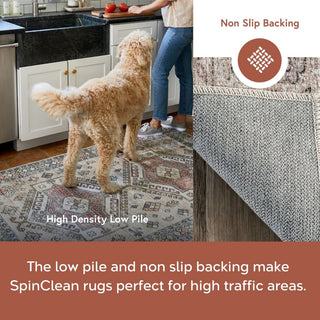 Nuloom Deadra Vintage Floral Machine Washable Area Rug, Beige 4'x6'