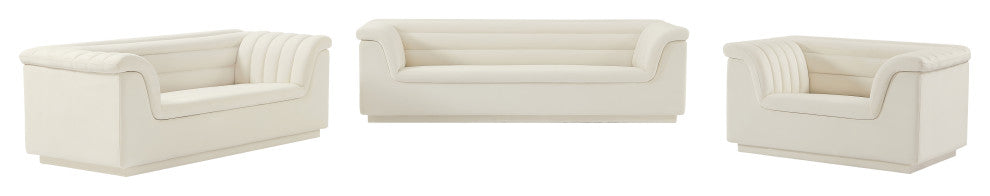 Cascade Upholstered Set, Cream, Velvet, Chair