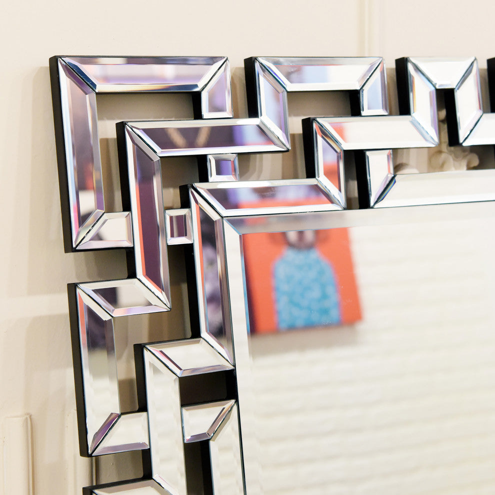 Rectangular Antique Wall Mirror, 0.75" Beveled Center, 40"x 31" Bathroom Mirror
