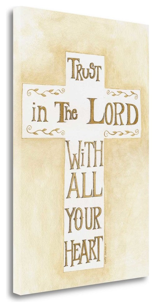"Trust In The Lord Creme" By Cindy Shamp, Giclee Print on Gallery Wrap Canvas