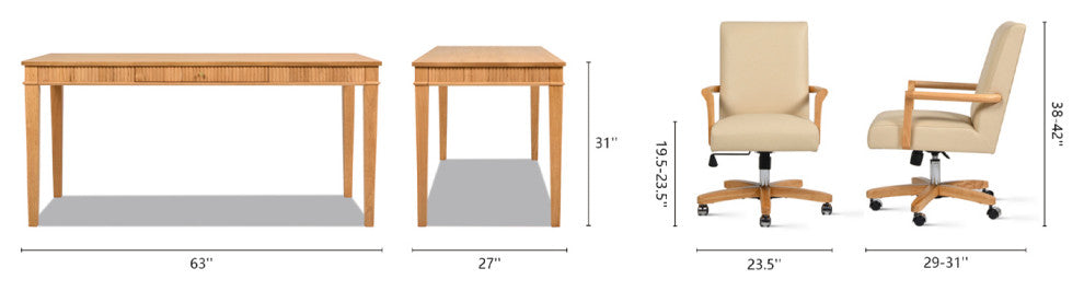 Dumont Home Office Desk and Chair Set