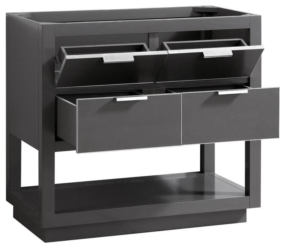 Avanity Allie 36" Vanity Only, Twilight Gray With Brushed Silver Hardware