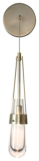 Link Clear Glass Low Voltage Sconce, Modern Brass Finish, Clear Glass