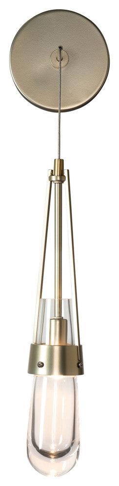 Link Clear Glass Low Voltage Sconce, Modern Brass Finish, Clear Glass