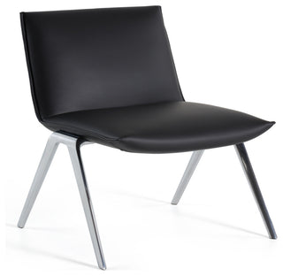 Modrest Cedric Modern Black Vegan Leather Accent Chair