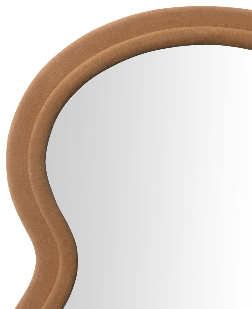 Rhodes Velvet Floor Mirror, Cinnamon