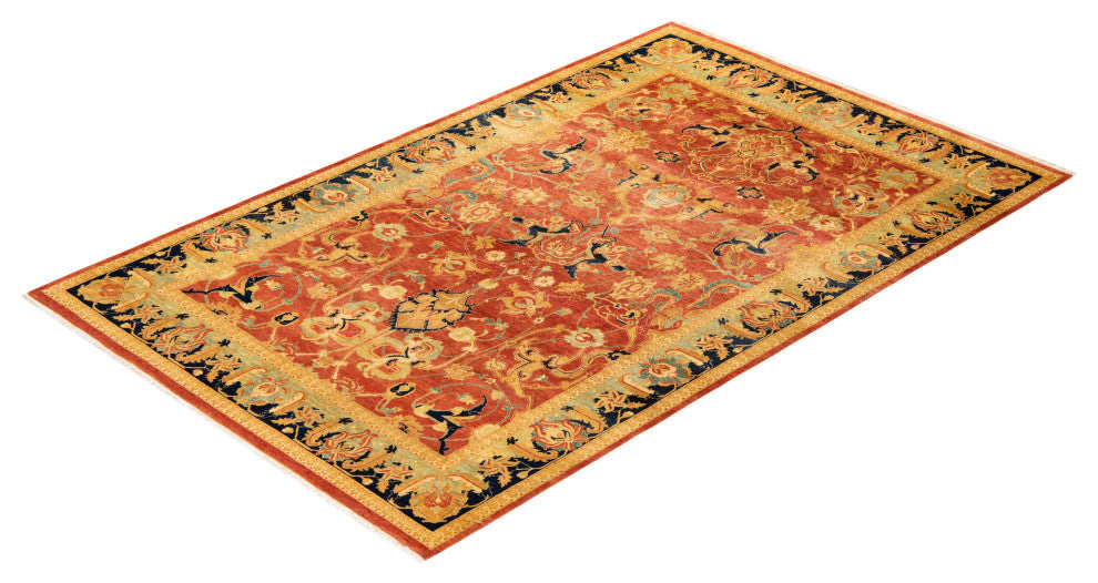 Mogul, One-of-a-Kind Hand-Knotted Area Rug Orange, 6' 1" x 9' 2"