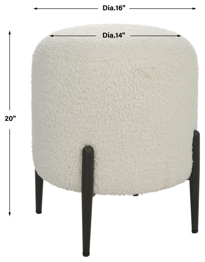 Uttermost 23715 Arles White Shearling Ottoman