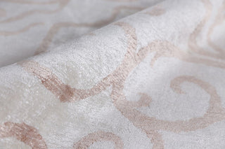 Bamboo Silk Hand-Knotted Light Pink/Ivory Area Rug, 10'x14'