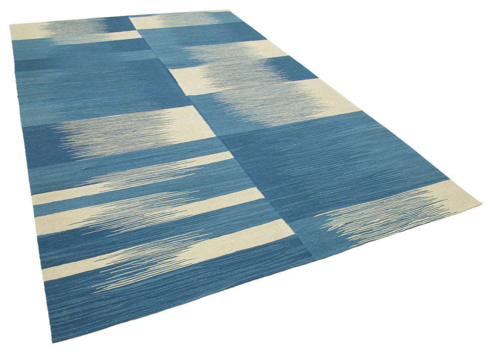 Rug N Carpet - Handwoven Turkish 6' 10'' x 10' 4'' Flatweave Wool Kilim Rug