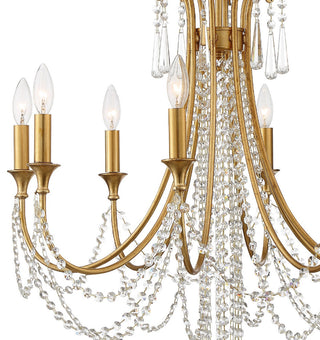 Crystorama ARC-1908-GA-CL-MWP, 8-Light Chandelier, Antique Gold