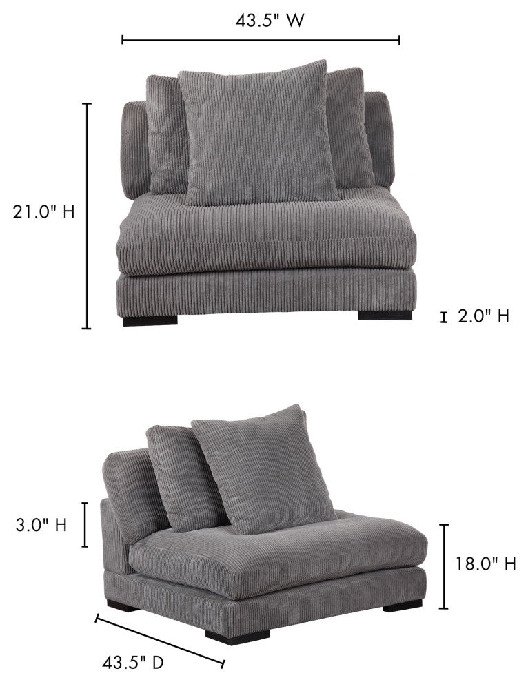 First of A Kind Tumble Slipper Chair Charcoal