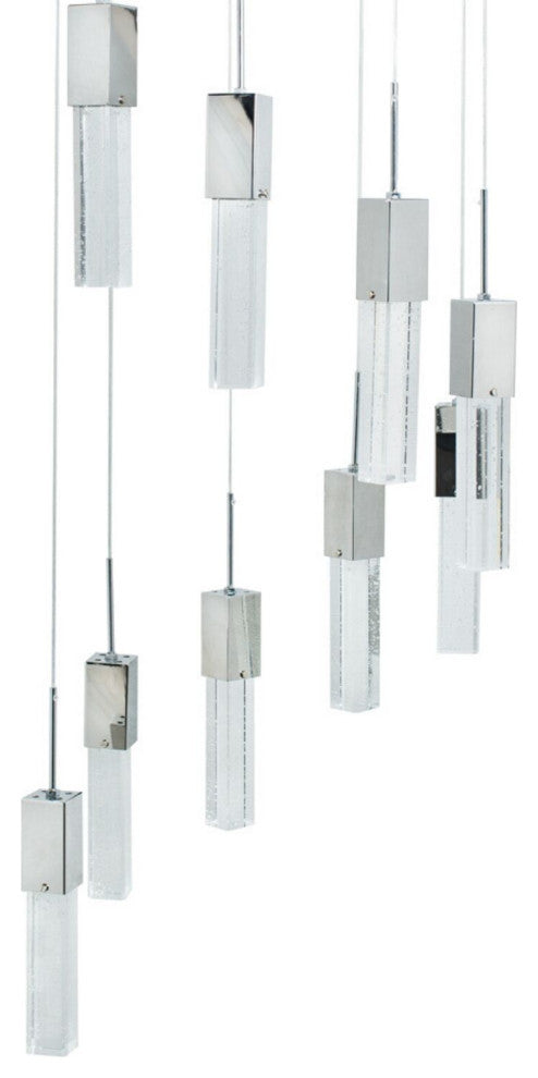 Rectangular Crystal Chandelier // 9 Light