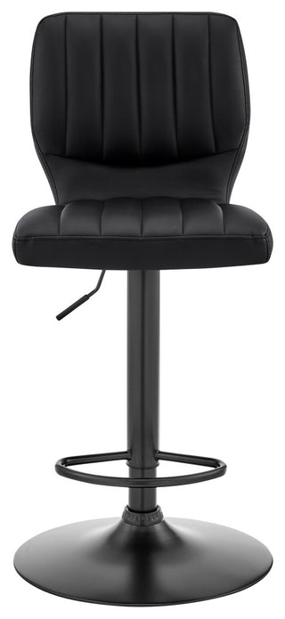 Bardot Adjustable Faux Leather Swivel Bar Stool, Black