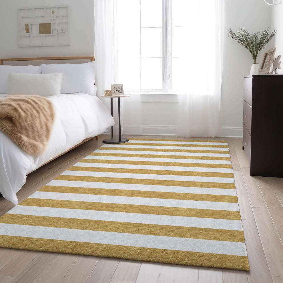 Premium Machine Washable Mayfield AMF528 Gold 2'6" x 3'10" Rug