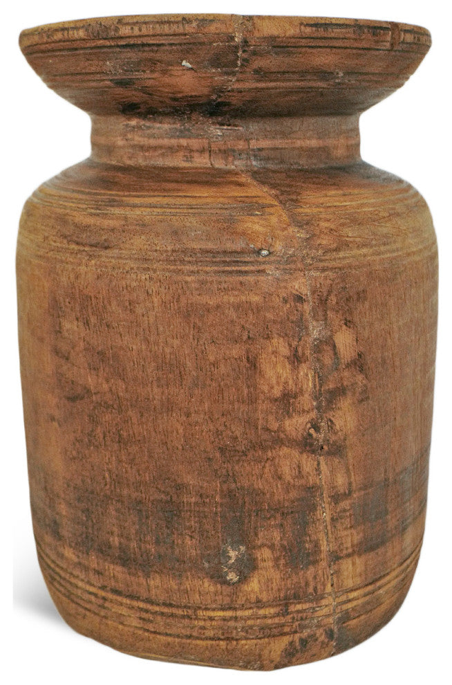 Consigned Old India Wood Pot 19