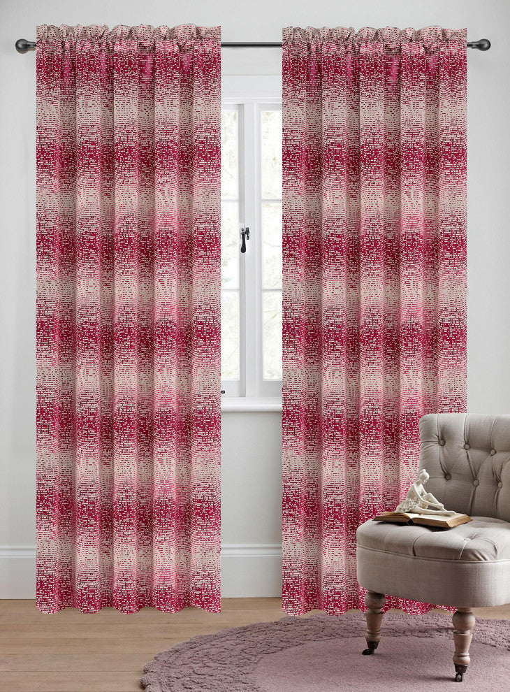Jacquard Metro Drapery Curtain Panels, Fuchsia, 50"x84", Set of 2