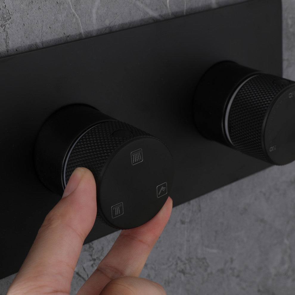 Unique Shower System With Handheld Shower, Matte Black