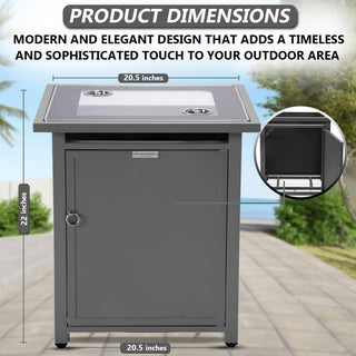 LeisureMod Walbrooke Patio Square Tank Holder, Gray