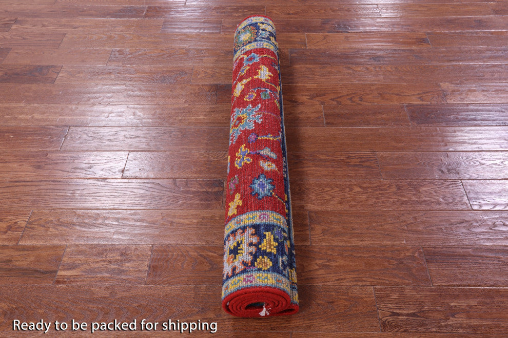 Turkish Oushak Handmade Wool Rug 4' 1" X 6' 5" - Q15930