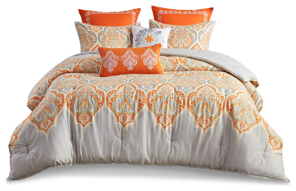 Madison Park Nisha Comforter Set in Orange