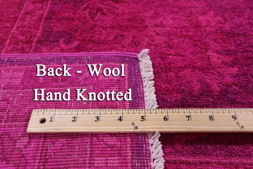 8' 0" X 9' 7" Overdyed Full Pile Handmade Wool Rug - Q12709