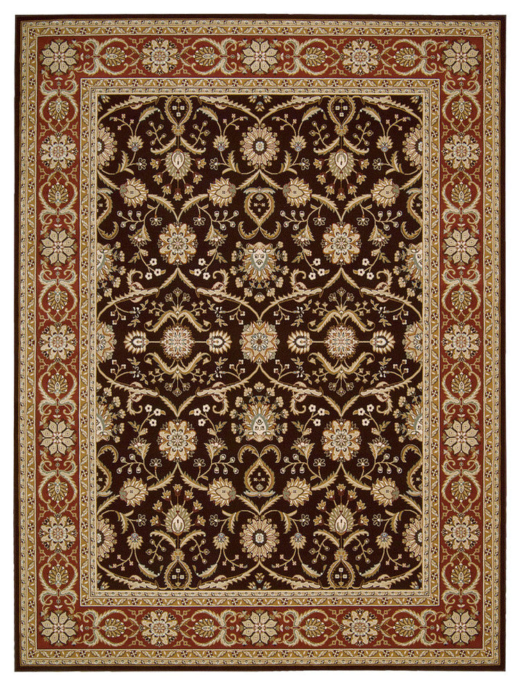 Nourison PERSIAN CROWN 178 DARK BROWN RUG