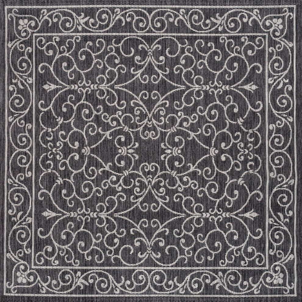 Charleston Vintage Filigree Textured Weave Indoor/Outdoor Area Rug